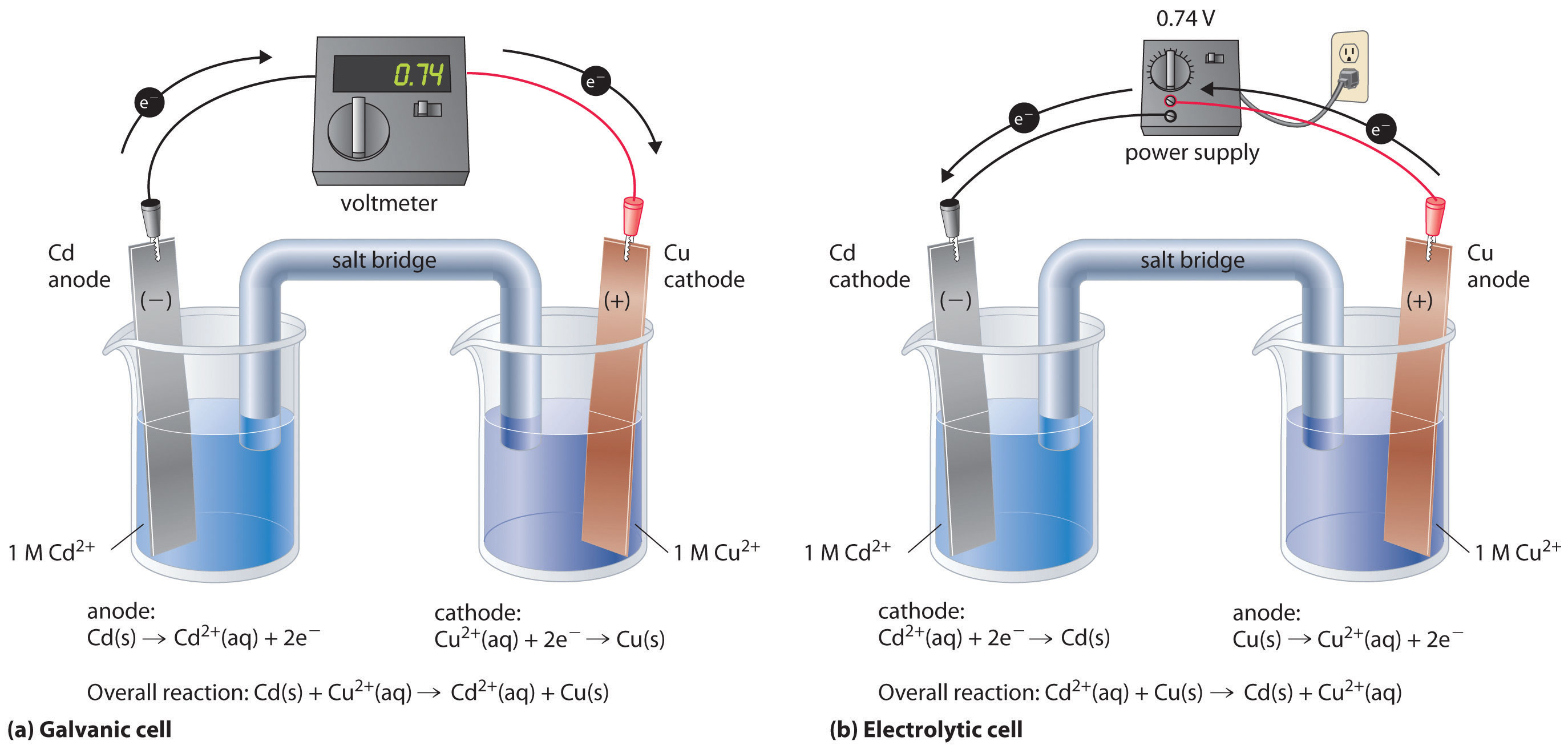 Comparison of Galvanic and Electrolytic Cells